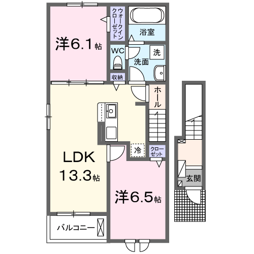 イルソーレ　間取り　２LDK